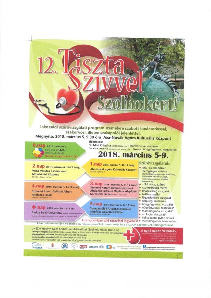 „Tiszta Szívvel Szolnokért” Lakossági szűrővizsgálat
