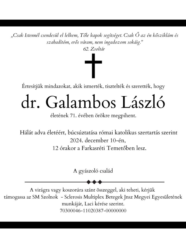 Gyászjelentés