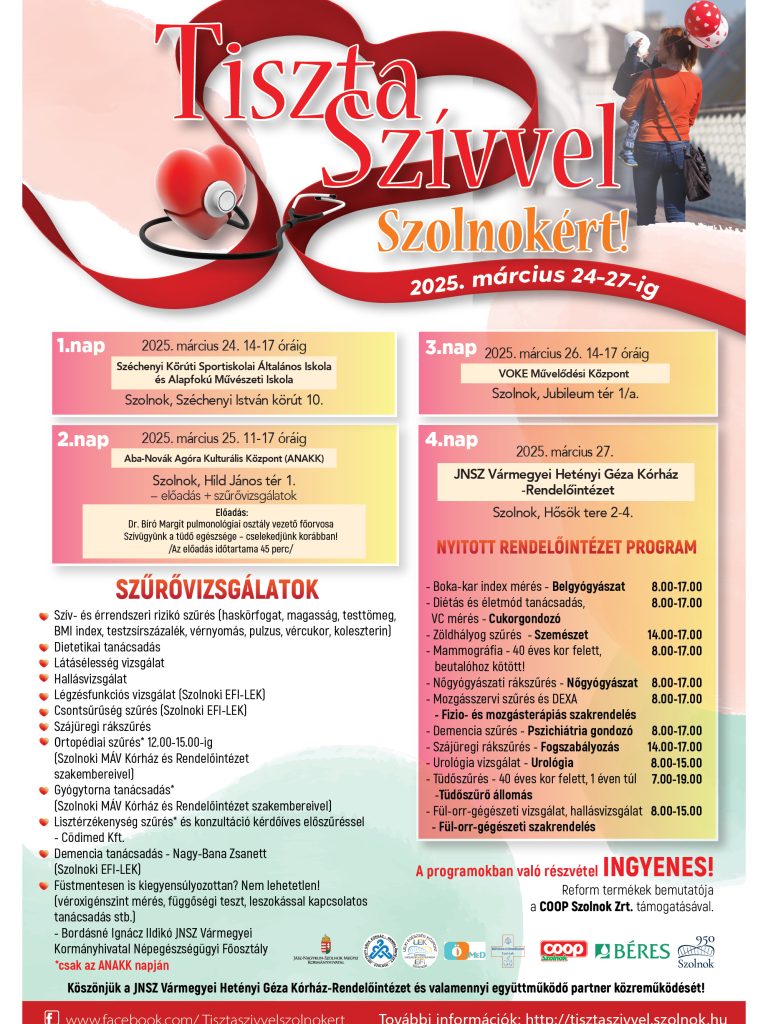 Tiszta Szívvel Szolnokért 2025. március 24-27-ig